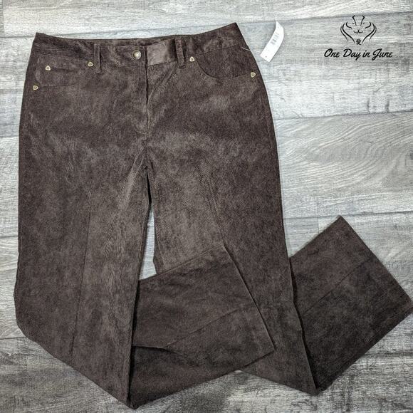 New Directions Straight Leg Corduroy Pants Size 12 - Picture 1 of 6